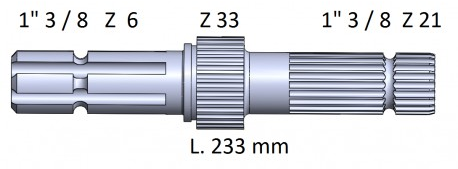 [L173282A] ARBRE PTO 6/21 CAN 540-1000 (remplace L156976, L151598, L110178)