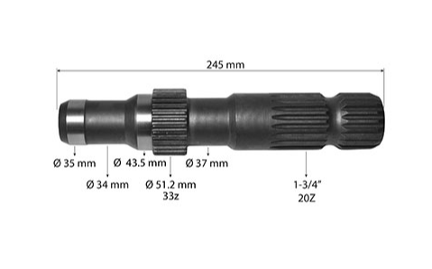 [R562721B] ARBRE  1''3/4 (Z=20/Z=33)